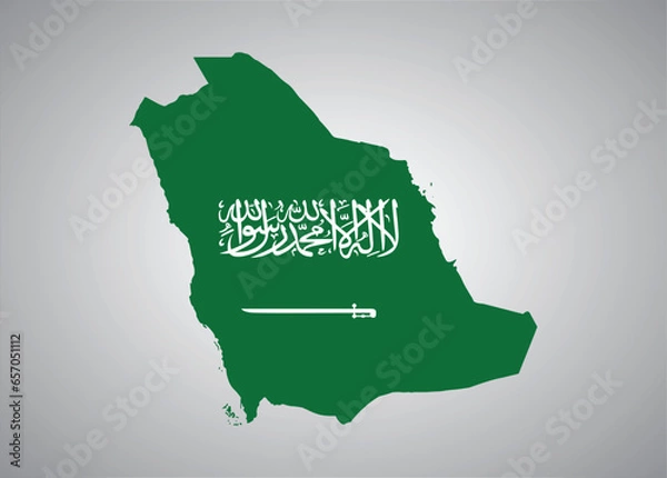 Obraz Saudi Arabia flag map vector design