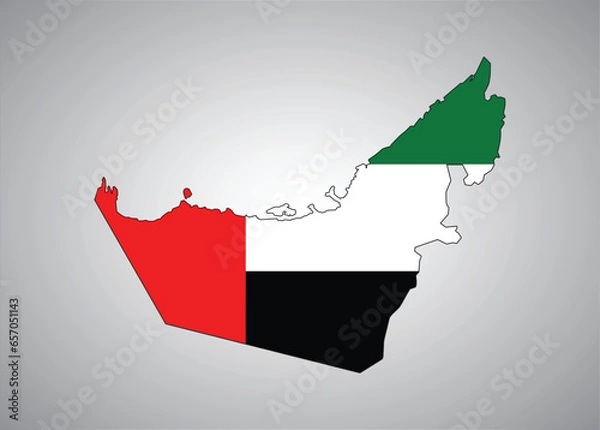 Obraz United Arab Emirates flag map vector design