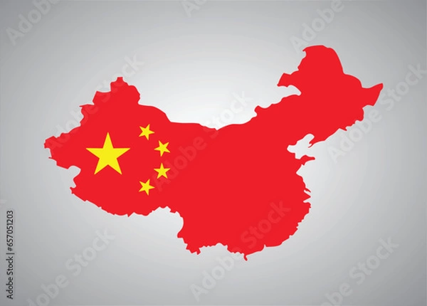 Obraz China flag map vector design