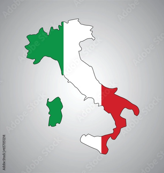 Obraz Italy flag map vector design