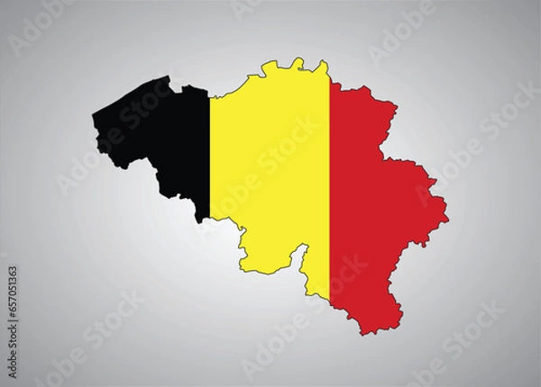 Obraz Belgium flag map vector design