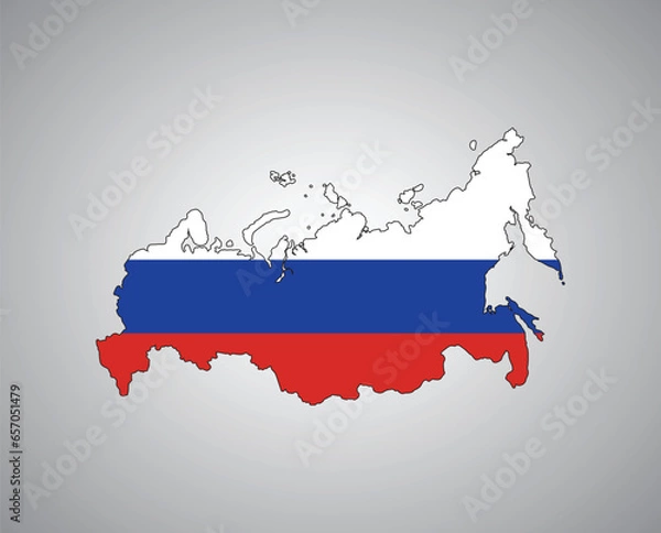 Obraz Russian flag map vector design