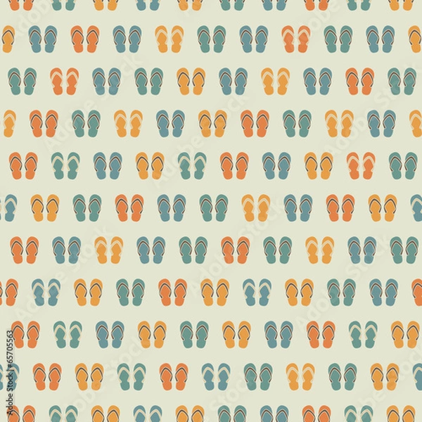 Fototapeta Flip flops seamless pattern