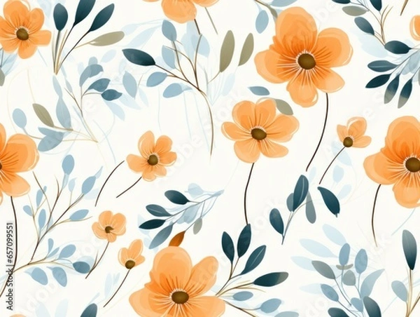 Fototapeta flower pattern water color