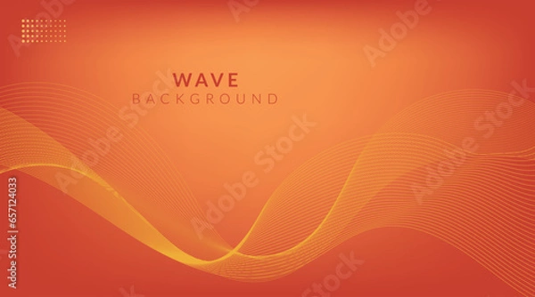 Fototapeta Abstract orange wavy lines background with copy space.
