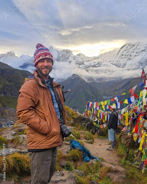 Obraz hiker in the mountains