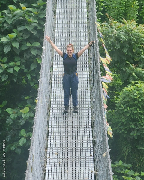 Obraz person on bridge