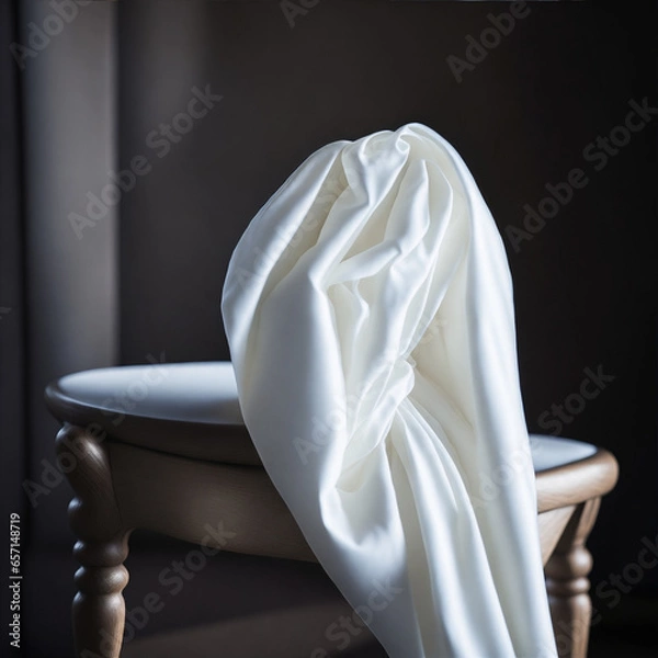 Obraz satin - white silk fabric - Generative AI
