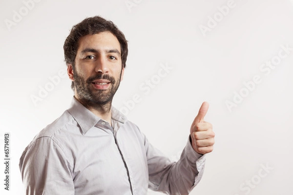 Obraz Young man give the thumbs up