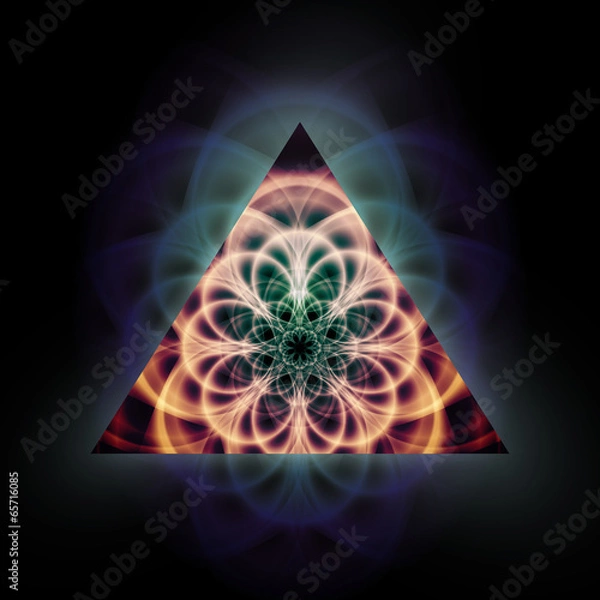 Fototapeta Vector psychedelic abstract triangle background