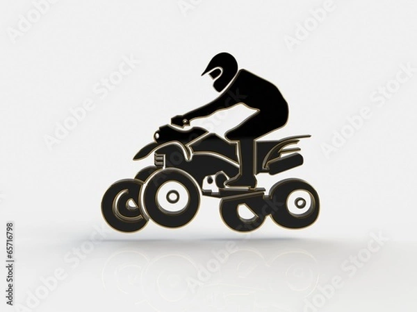 Obraz Quad bike on a white background