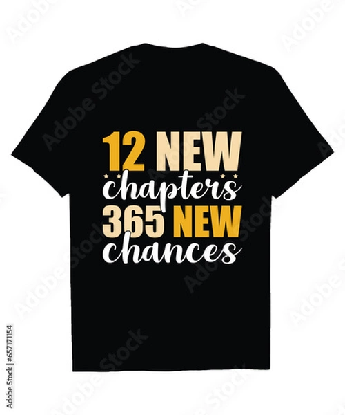 Obraz 12 New Chapters 365 New Chances Retro Vintage T Shirt Design Vector
