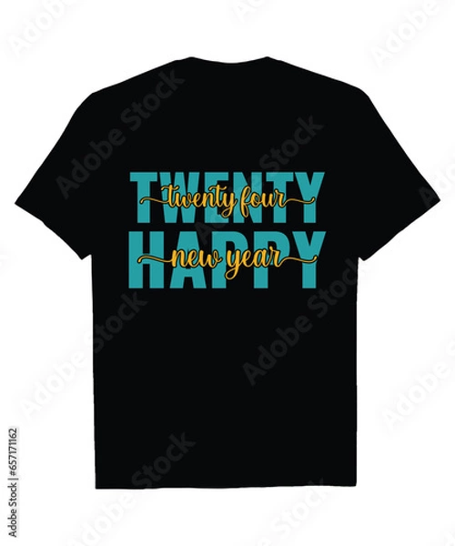 Obraz Twenty Twenty Four Happy New Year 2024 Retro Vintage T Shirt Design Vector