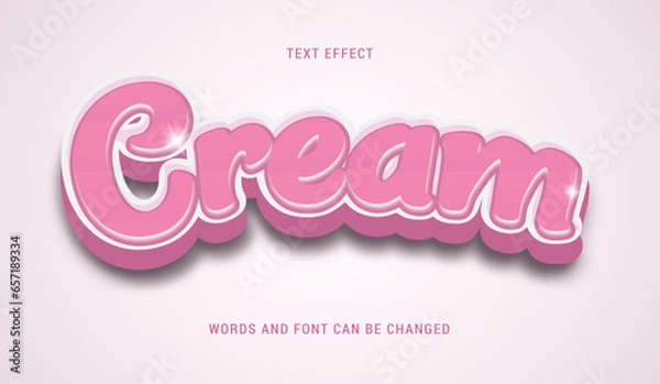 Fototapeta cream text effect editable eps cc