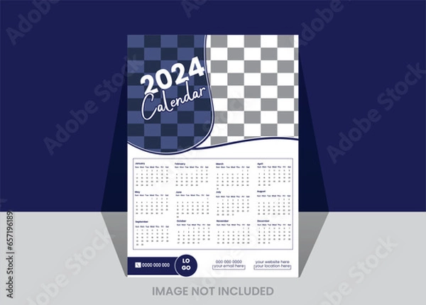 Fototapeta 2024 creative calendar design template