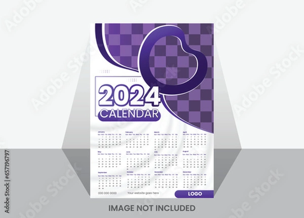 Fototapeta 2024 creative calendar design template