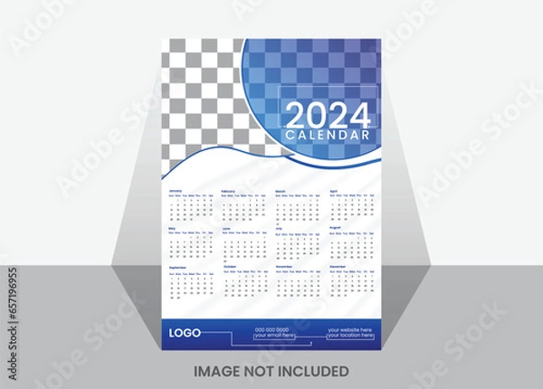 Fototapeta 2024 creative calendar design template