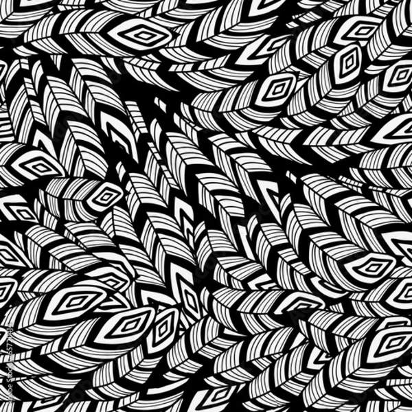 Obraz Vector Seamless Pattern with Feathers