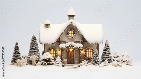 Obraz a Christmas house. Generative AI.