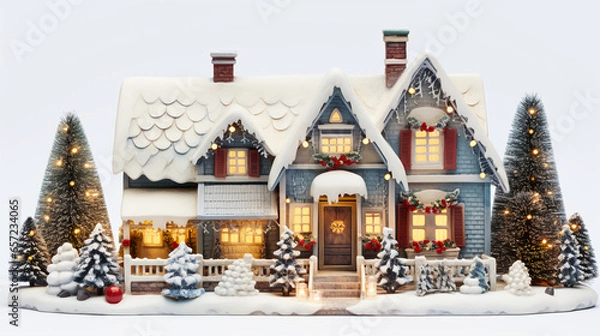 Obraz a Christmas house. Generative AI.