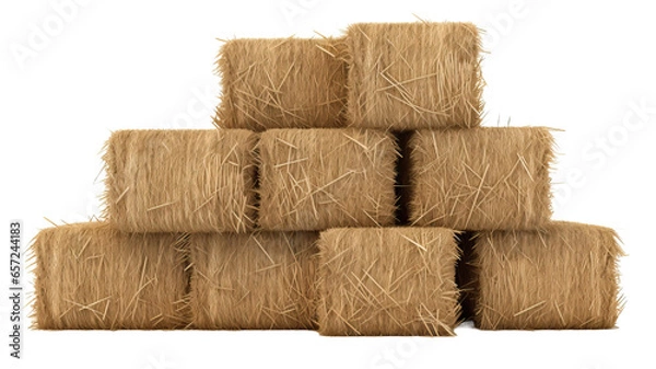 Obraz Stacked Straw Hay Bails