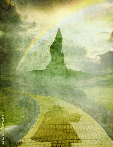 Obraz oz 1 z tęczą i dorotką