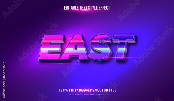 Fototapeta editable text style effect shiny theme bright color. vector illustration template	