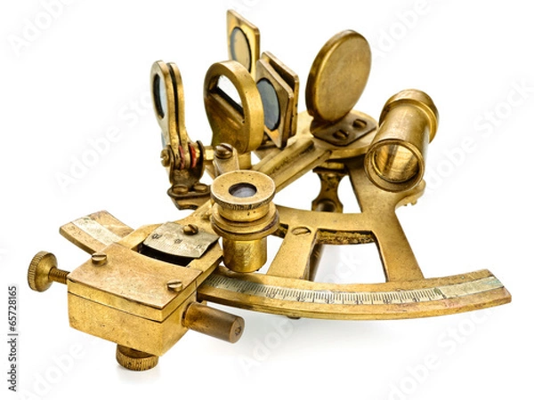 Obraz old bronze sextant