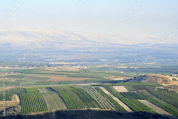 Obraz Golan Heights and Metula fields view in Upper Galilee