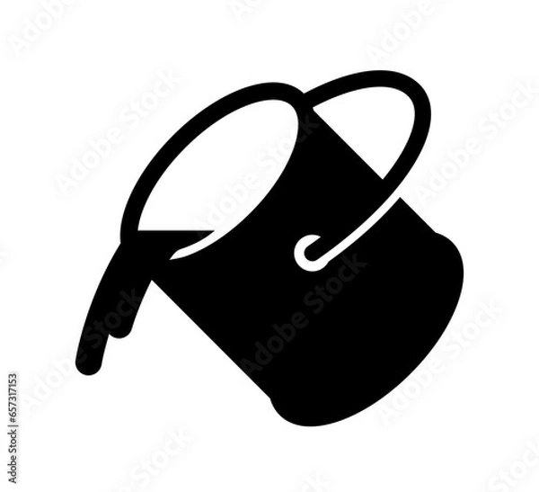 Fototapeta Pouring paint bucket color can vector icon