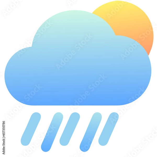Obraz Weather Icon: Partly Cloudy with Light Rain
