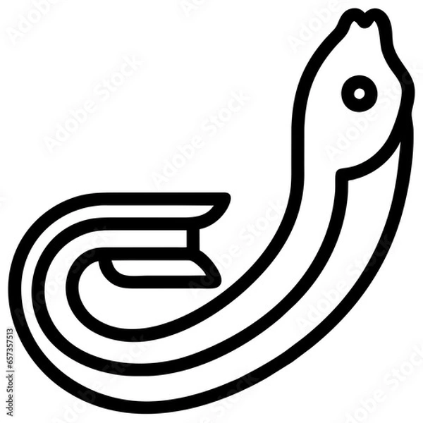 Fototapeta American Eel Icon. Animal Head Silhouette Icon American Eel. Flat Sign Graph Symbol for Your Website Design, Logo, App, UI.