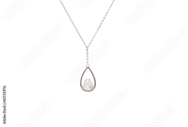 Obraz Silver necklace isolated on the white background