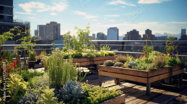 Obraz Garden on High. Experience a garden on high