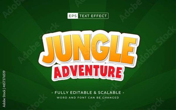 Obraz Jungle adventure editable text effect - nature theme