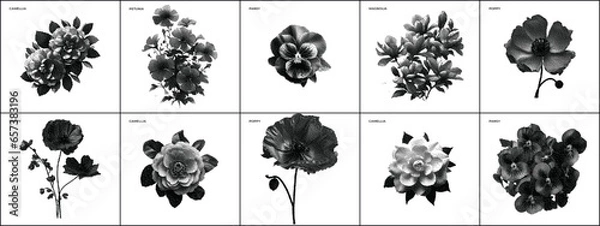 Fototapeta Botanic Dither Bitmap Pixelated Vector