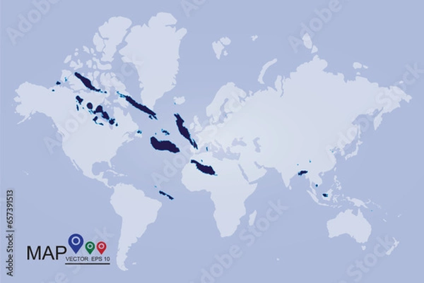 Obraz Map Solomon islands. Vector illustration eps 10.