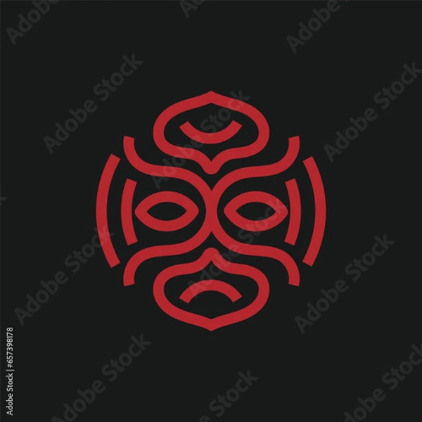 Fototapeta abstract simple ethnic mask line art