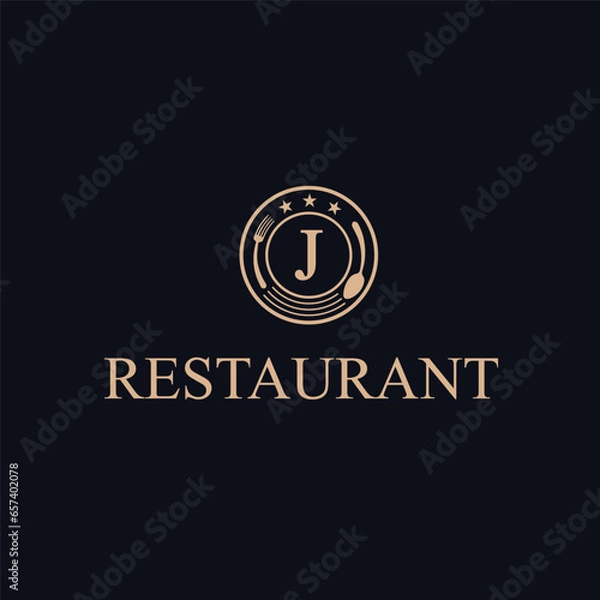 Obraz New restaurant logo template vintage
