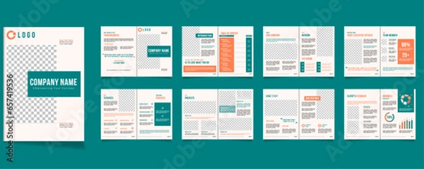 Obraz Company Profile Brochure Design Template. 16 Pages Business Profile, Annual Report Brochure Design.