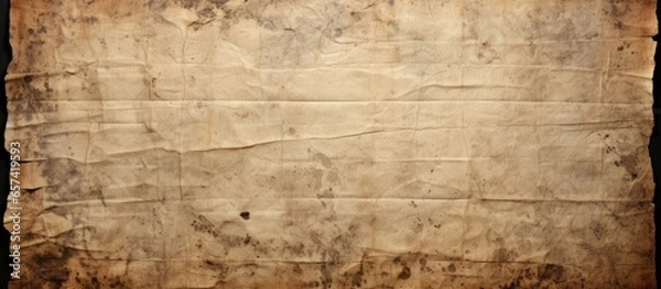 Fototapeta Worn A4 paper poster with grunge texture and creased surface With copyspace for text