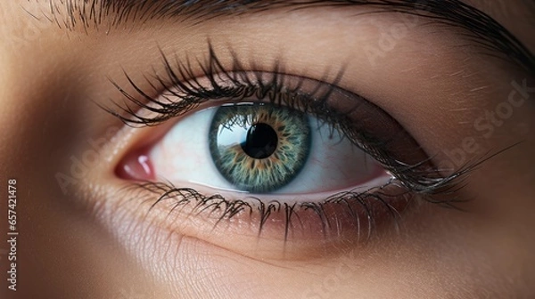 Obraz Extreme macro close up of a blue eye of a girl