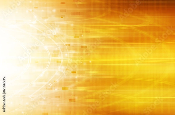 Fototapeta Abstract yellow technology background.