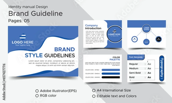 Fototapeta Clean Brand Guidelines Presentation Layout Design