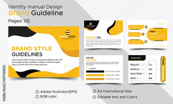 Fototapeta Clean Brand Guidelines Presentation Layout Design