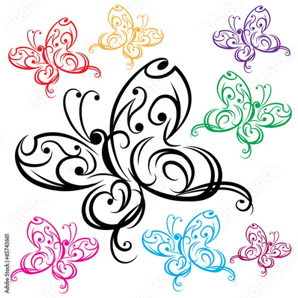 Obraz Abstract Butterfly - Illustration