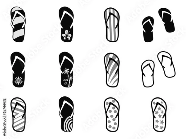 Obraz Flip flops icons set