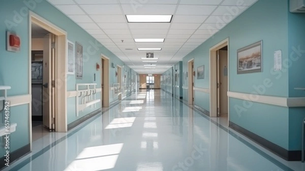 Obraz Hospital corridor, empty.