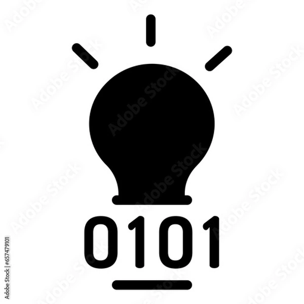 Obraz Solid Code Idea bulb icon
