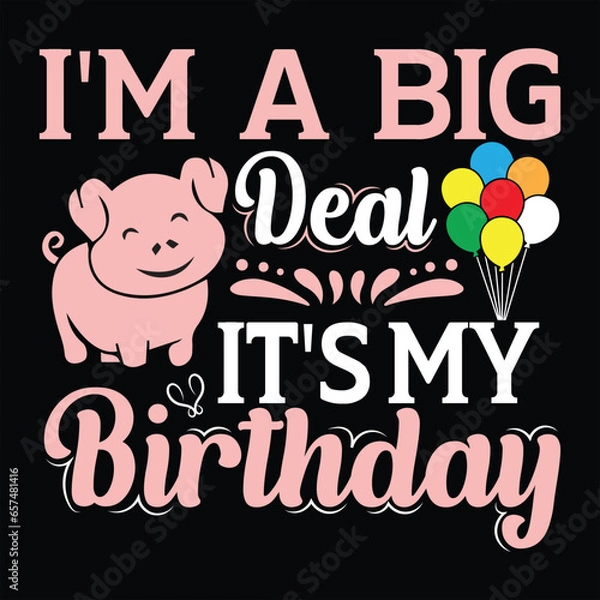 Fototapeta Pig t-shirt design, Pig typography, Pig related quotes elements
